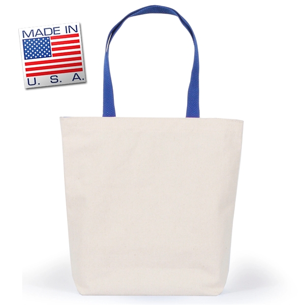 Gusset tote in natural canvas with polyweb handles. Eco-friendly solution.... from ASI 66230 Landes Inc