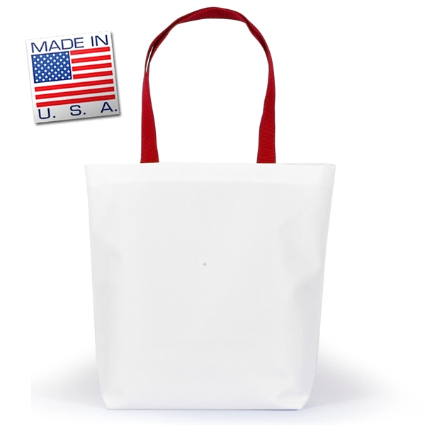 Library bottom gusset tote made of polycord. Eco-friendly solution.... from ASI 66230 Landes Inc