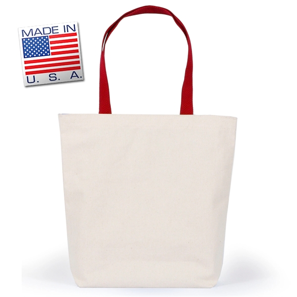 Gusset tote in natural canvas with polyweb handles. Eco-friendly solution.... from ASI 66230 Landes Inc
