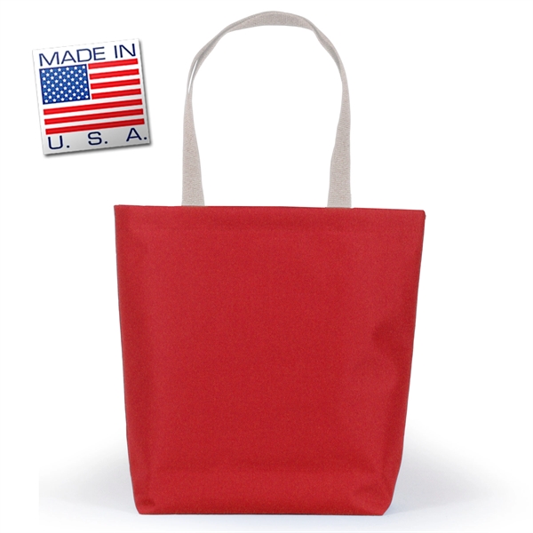 Library bottom gusset tote made of polycord. Eco-friendly solution.... from ASI 66230 Landes Inc