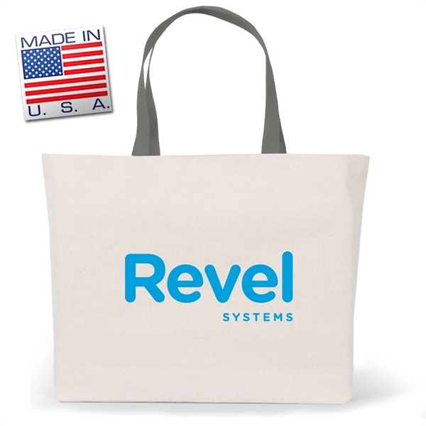 Heavy canvas Galleria tote with polyweb handles. Eco-friendly solution.... from ASI 66230 Landes Inc