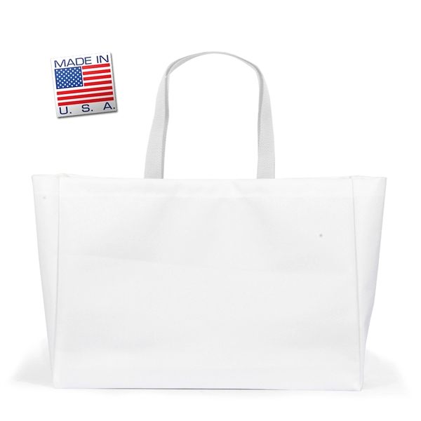 Full color gusset tote bag with polyweb colorful handles.... from ASI 66230 Landes Inc