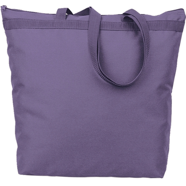 Zipper tote having large capacity and imprint area with long poly... from ASI 66230 Landes Inc