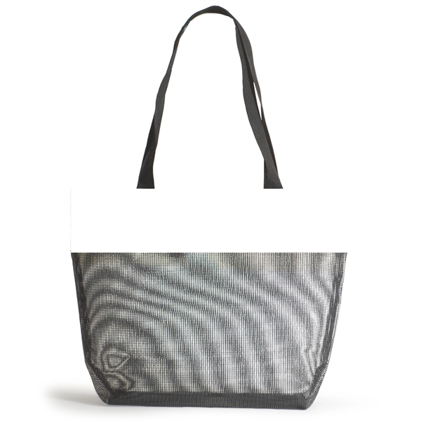 Mesh beach tote with full color top. 26" long handles at... from ASI 66230 Landes Inc