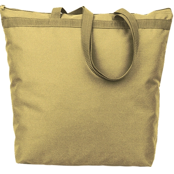 Zipper tote having large capacity and imprint area with long poly... from ASI 66230 Landes Inc