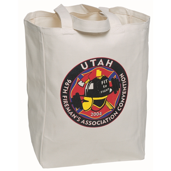 Grocery Tote bag made of natural canvas with self handles.... from ASI 66230 Landes Inc