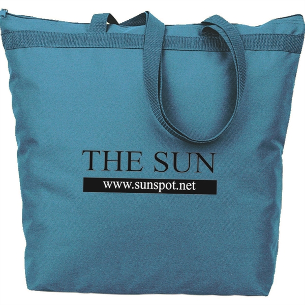 Zipper tote having large capacity and imprint area with long poly... from ASI 66230 Landes Inc