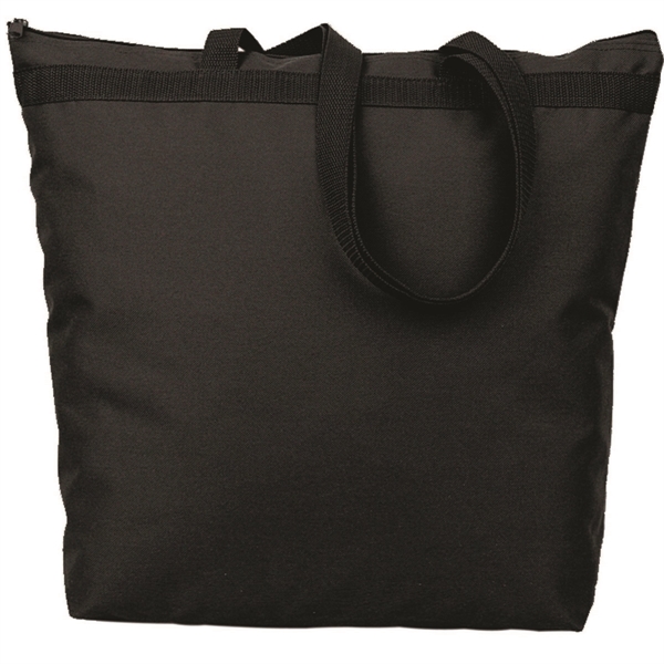 Zipper tote having large capacity and imprint area with long poly... from ASI 66230 Landes Inc