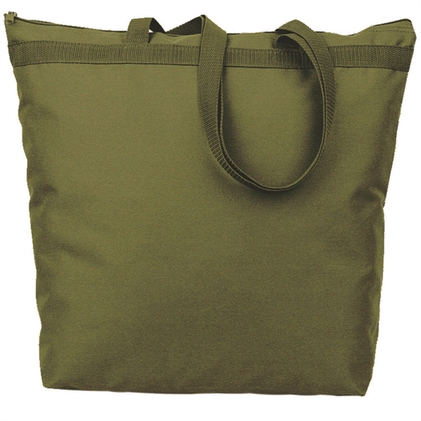 Zipper tote having large capacity and imprint area with long poly... from ASI 66230 Landes Inc