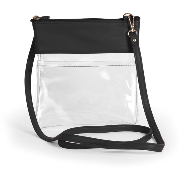Crossbody bag with strap, clear main compartment, front pocket and zipper... from ASI 66230 Landes Inc