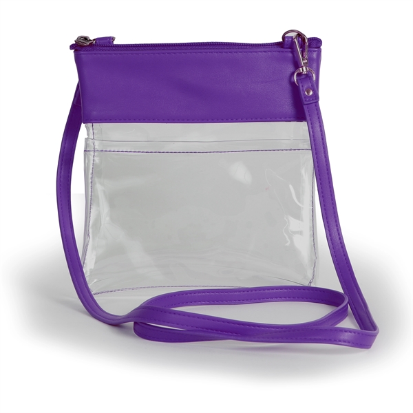 Crossbody bag with strap, clear main compartment, front pocket and zipper... from ASI 66230 Landes Inc