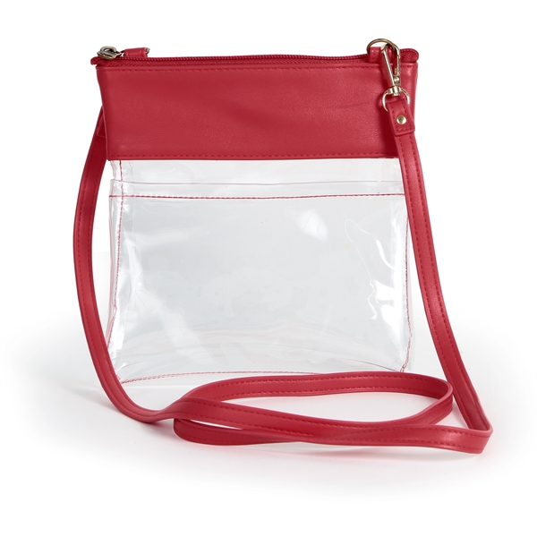 Crossbody bag with strap, clear main compartment, front pocket and zipper... from ASI 66230 Landes Inc