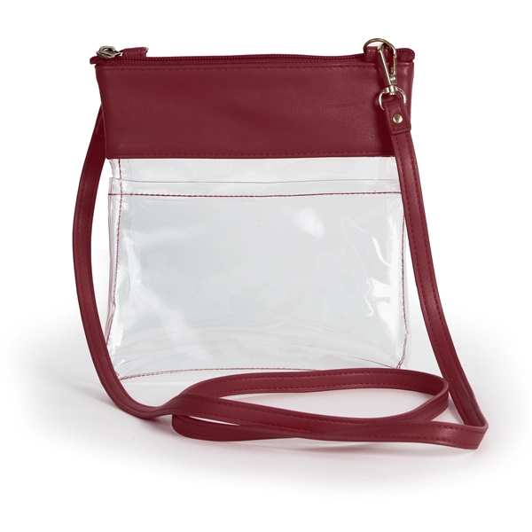 Crossbody bag with strap, clear main compartment, front pocket and zipper... from ASI 66230 Landes Inc