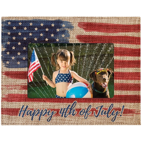 4" x 6" printed burlap picture frame.... from ASI 92531 Unique Custom Products / UCP