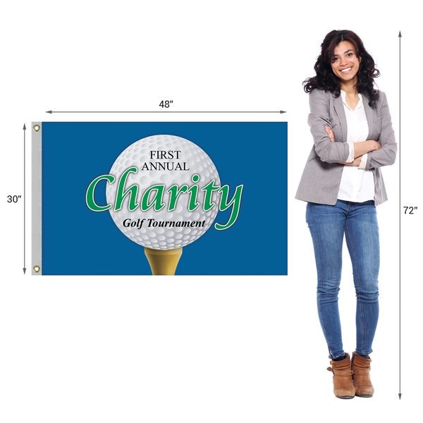 2.5' x 4' Promotional Polyester Single Reverse Flag... from ASI 80228 Quinn