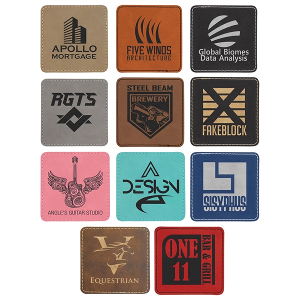 3" x 3" laser engraved square leatherette patches.... from ASI 92531 Unique Custom Products / UCP