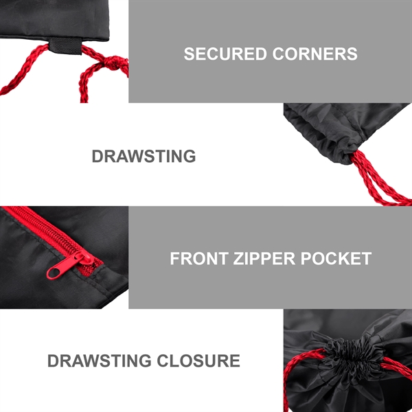 Two Tone Front Zipper Pocket and Earphone Drawstring Backpack... from ASI 39820 Opusline (Benmex)