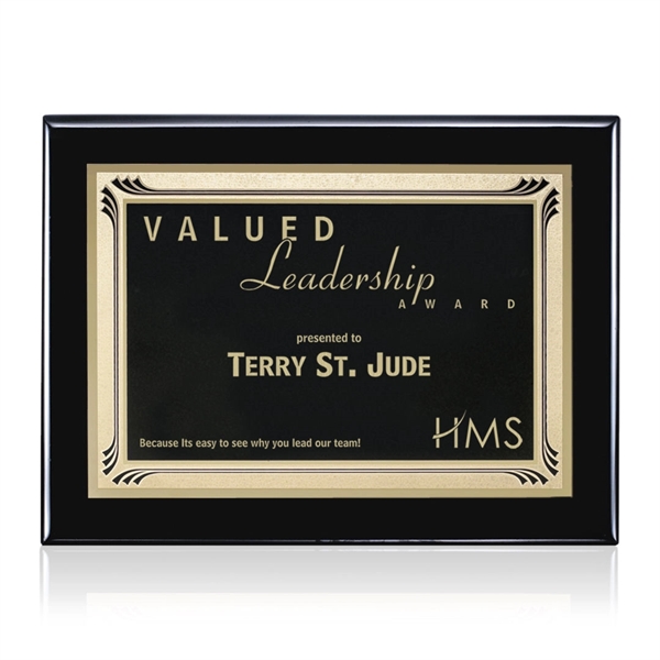 High gloss black piano finished plaque with black plate.... from ASI 84592 St Regis Group / St Regis