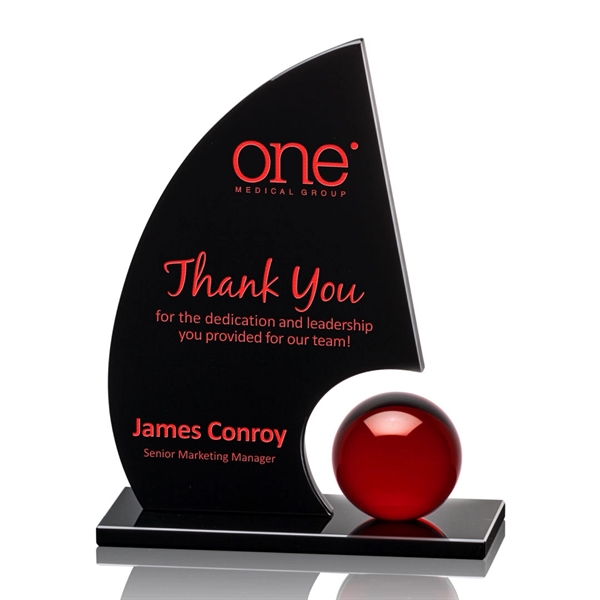 A gleaming crystal orb is mounted to our black optical crystal... from ASI 84592 St Regis Group / St Regis