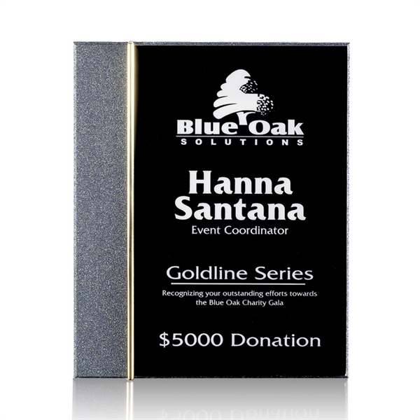 Solid black acrylic wall plaque with a stone edge and ... from ASI 84592 St Regis Group / St Regis