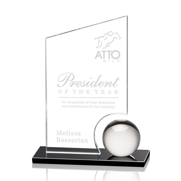 A gleaming crystal orb is mounted to our black optical crystal... from ASI 84592 St Regis Group / St Regis