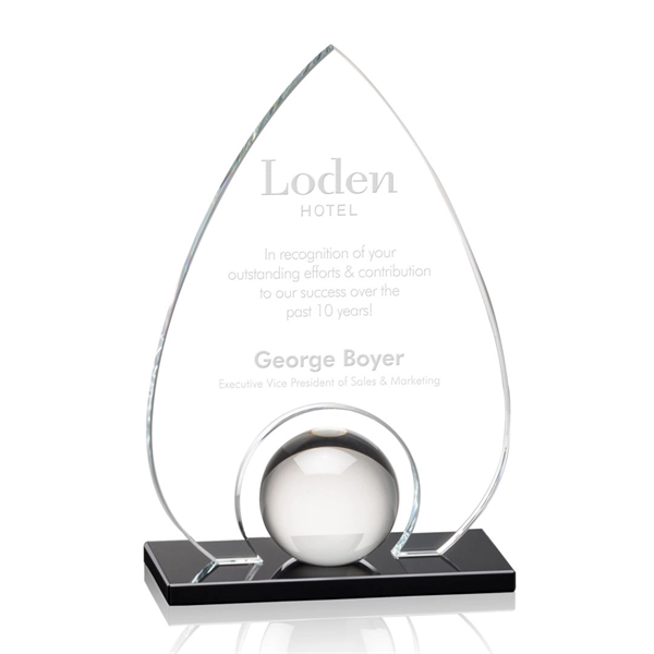 A gleaming crystal orb is mounted to our black optical crystal... from ASI 84592 St Regis Group / St Regis