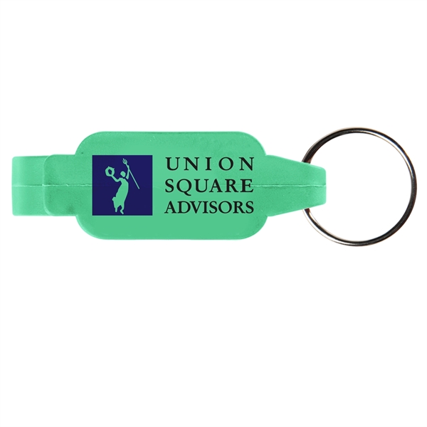 Bottle opener keychain (7/8" x 2 1/2" x 11/16") with stainless... from ASI 52840 Evans Manufacturing