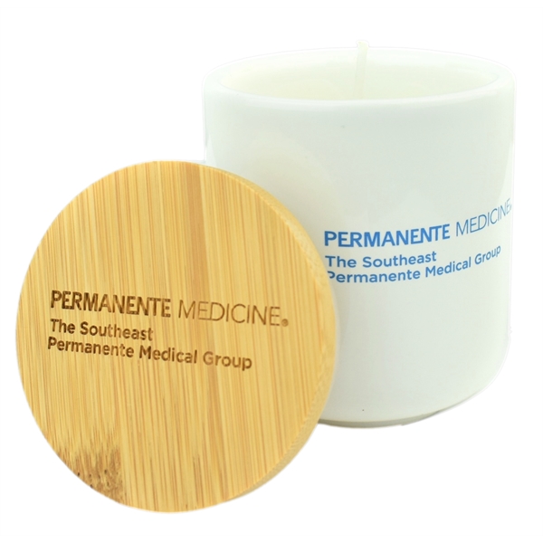Soy Wax Candle with Bamboo Lid, Classic Ceramic container 3 oz... from ASI 72657 Active Life Promo / Apres Ski Ingrain Promo Ingrain