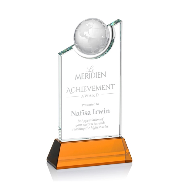 A towering crystal work of achievement recognition with a global flare... from ASI 84592 St Regis Group / St Regis