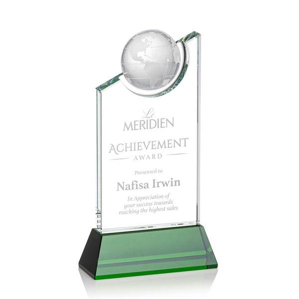 A towering crystal work of achievement recognition with a global flare... from ASI 84592 St Regis Group / St Regis