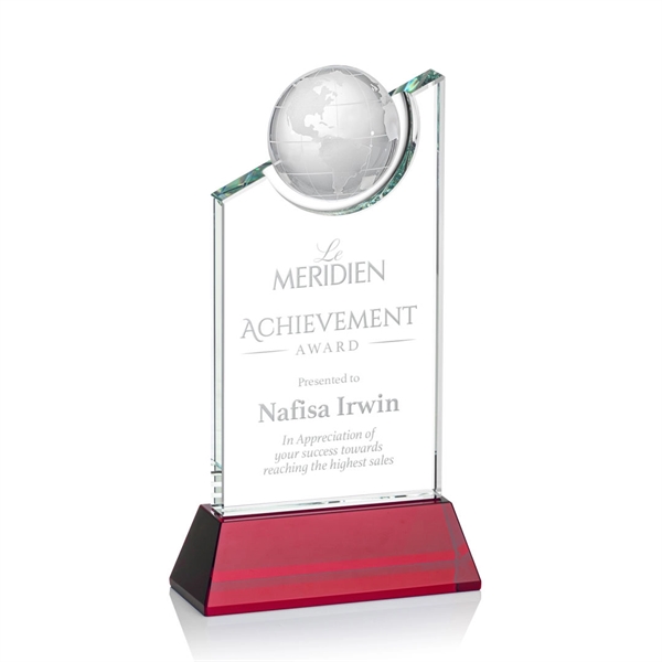 A towering crystal work of achievement recognition with a global flare... from ASI 84592 St Regis Group / St Regis