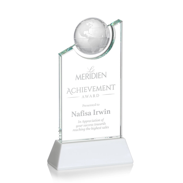 A towering crystal work of achievement recognition with a global flare... from ASI 84592 St Regis Group / St Regis