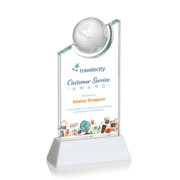 A towering crystal work of achievement recognition with a global flare... from ASI 84592 St Regis Group / St Regis