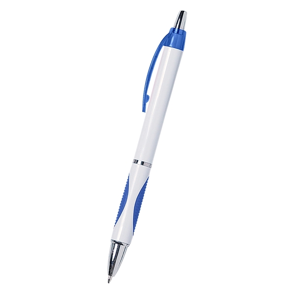 Sassy plunger action pen with rubber grip for writing comfort and... from ASI 61125 Hit Promotional Products / Hit®