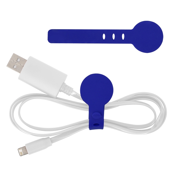 Adjustable silicone cable tie for keeping things like cords and earbuds... from ASI 61125 Hit Promotional Products / Hit®