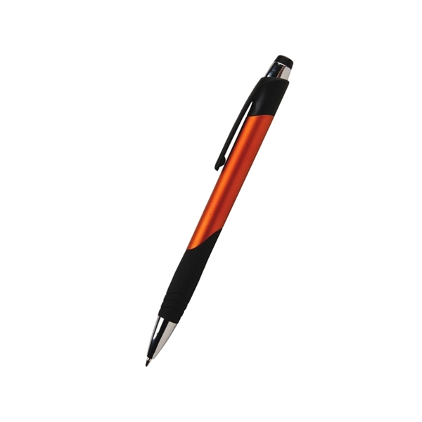 5.5" x 0.43" plastic plunger-action ballpoint pen with ribbed grip and... from ASI 37218 Athena Promo (tm)