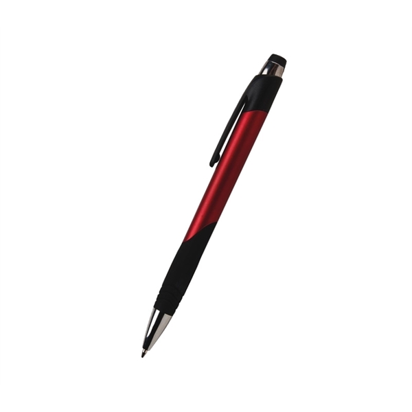 5.5" x 0.43" plastic plunger-action ballpoint pen with ribbed grip and... from ASI 37218 Athena Promo (tm)