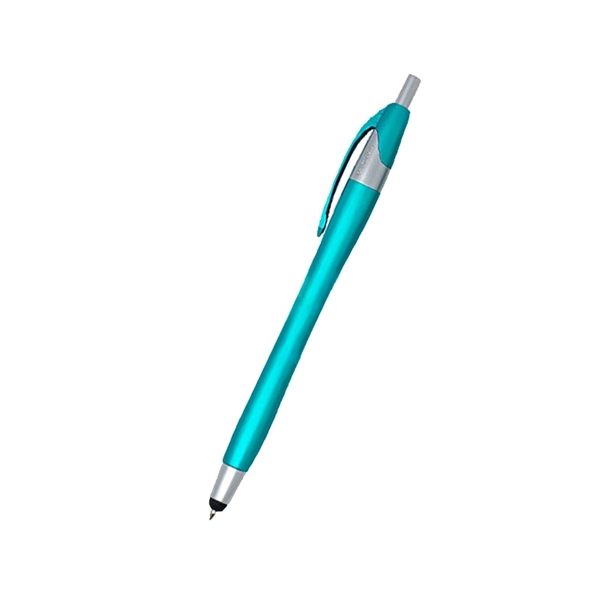 5.75" x 0.33" plastic ballpoint dart pen with device stylus point,... from ASI 37218 Athena Promo (tm)