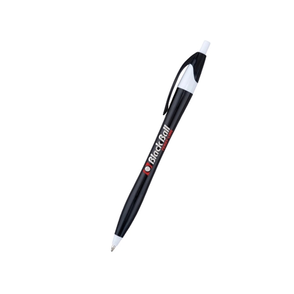 5.75" x 0.33" plunger-action plastic ballpoint pen with slim barrel and... from ASI 37218 Athena Promo (tm)