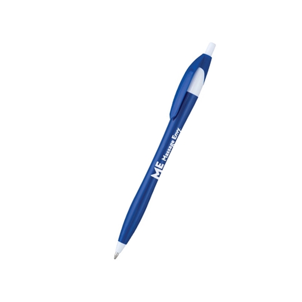5.75" x 0.33" plunger-action plastic ballpoint pen with slim barrel and... from ASI 37218 Athena Promo (tm)