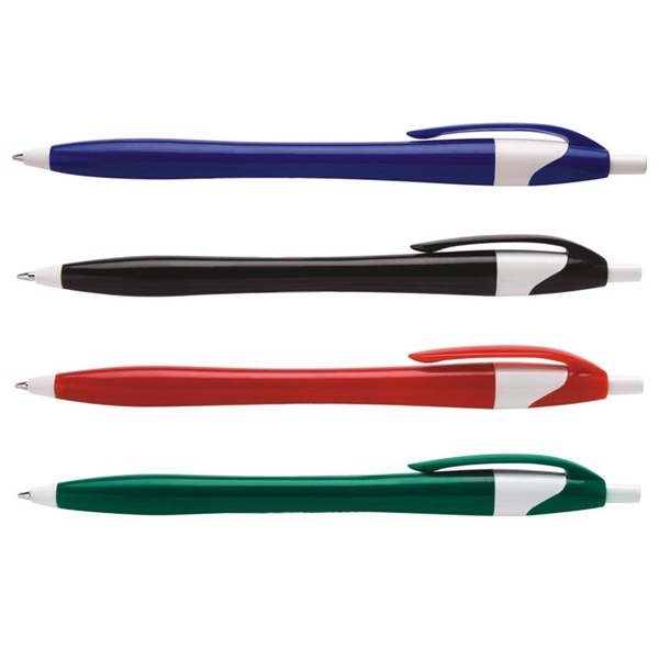 5.75" x 0.33" plunger-action plastic ballpoint pen with slim barrel and... from ASI 37218 Athena Promo (tm)