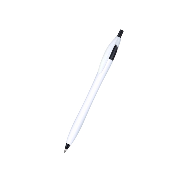 5.75" x 0.33" plunger-action plastic ballpoint pen with white barrel and... from ASI 37218 Athena Promo (tm)