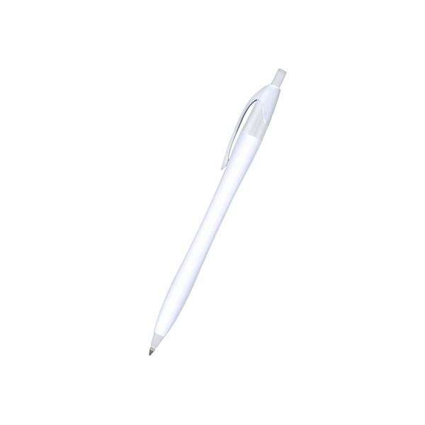 5.75" x 0.33" plunger-action plastic ballpoint pen with white barrel and... from ASI 37218 Athena Promo (tm)