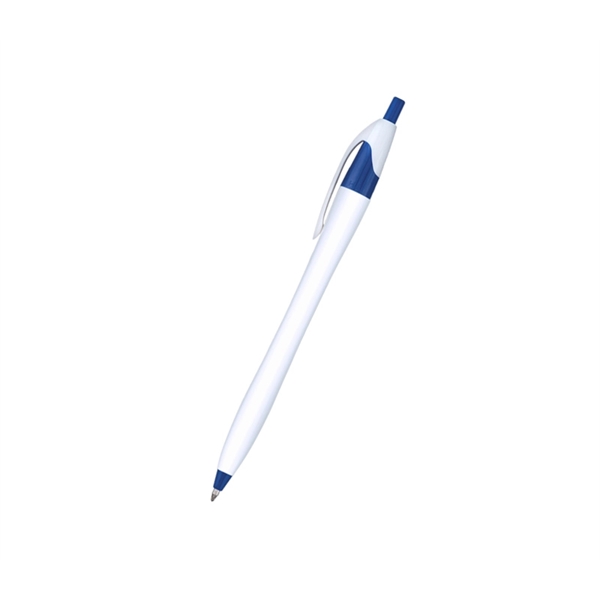 5.75" x 0.33" plunger-action plastic ballpoint pen with white barrel and... from ASI 37218 Athena Promo (tm)