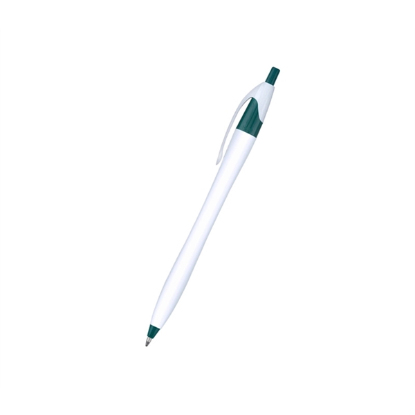 5.75" x 0.33" plunger-action plastic ballpoint pen with white barrel and... from ASI 37218 Athena Promo (tm)