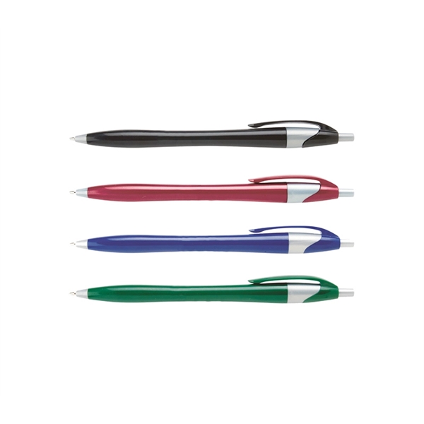 5.75" x 0.33" plunger-action plastic ballpoint dart pen with color barrel... from ASI 37218 Athena Promo (tm)