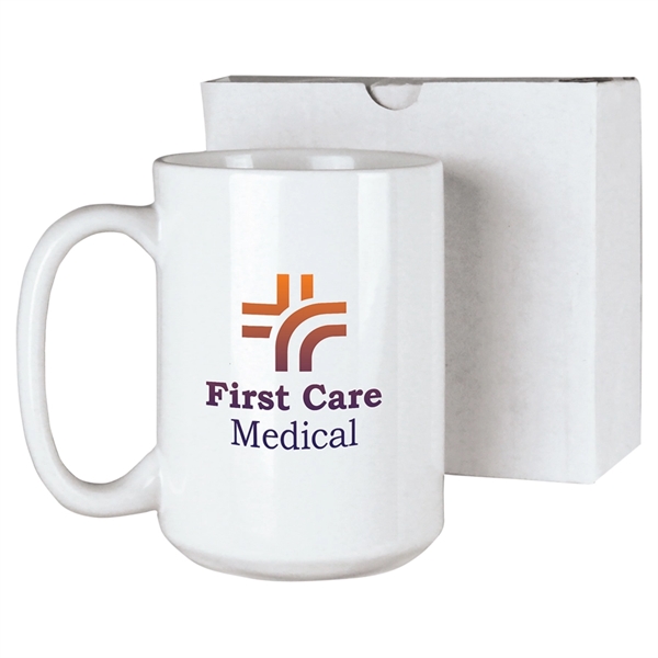 15 oz. custom printed white ceramic mug.... from ASI 92531 Unique Custom Products / UCP