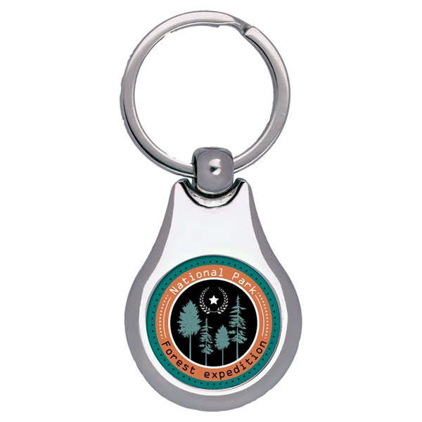 1.25" x 1.5" custom printed round metal keychain.... from ASI 92531 Unique Custom Products / UCP