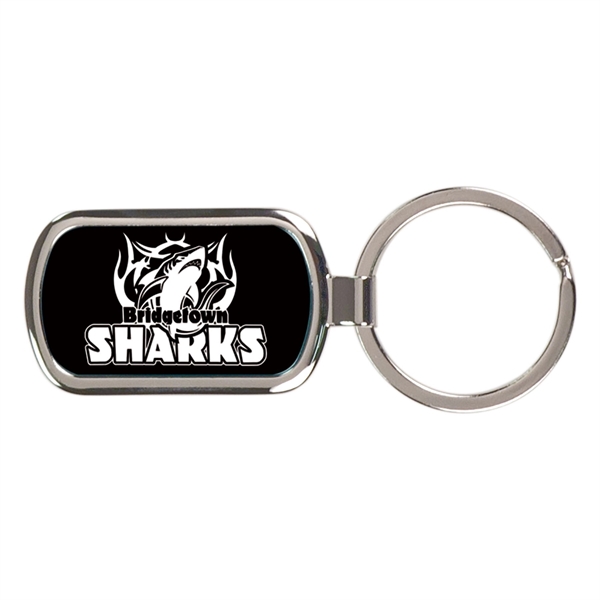 1.1" x 1.9" engraved rectangular metal keychain.... from ASI 92531 Unique Custom Products / UCP