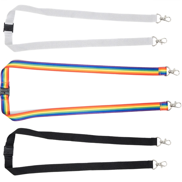 3/4" wide lanyard with double lobster clips and breakaway clip.... from ASI 61966 HPG / HPG Gold Best Promotions USA